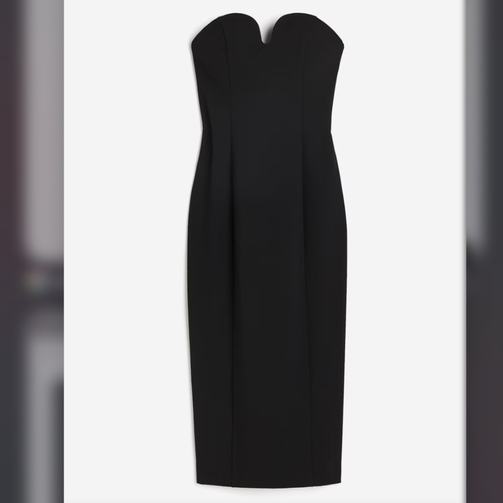 H&M TWILL BANDEAU DRESS